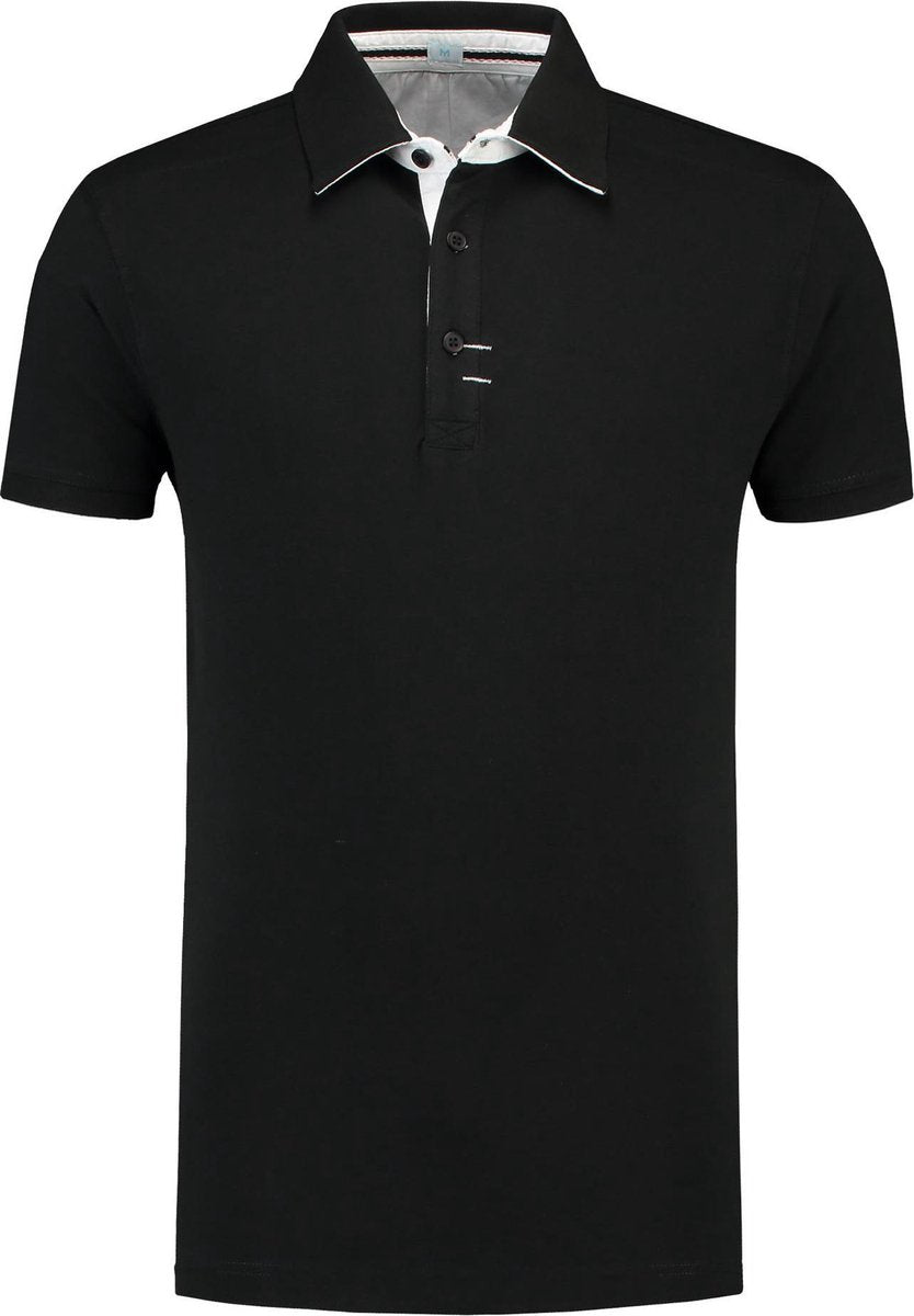 L&S Polo Contrast Cot/Elast SS for him