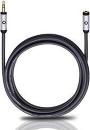 Oehlbach i-Connect J-35 EX Jackplug Audio Verlengkabel [1x Jackplug male 3.5 mm - 1x Jackplug female 3.5 mm] 3.00 m Zwart Vergulde steekcontacten
