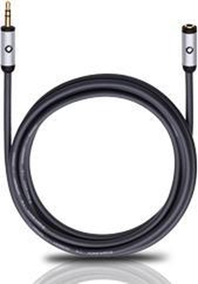 Oehlbach i-Connect J-35 EX Jackplug Audio Verlengkabel [1x Jackplug male 3.5 mm - 1x Jackplug female 3.5 mm] 3.00 m Zwart Vergulde steekcontacten