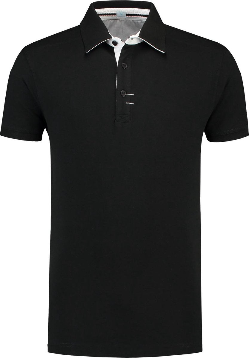 L&S Polo Contrast Cot/Elast SS for him