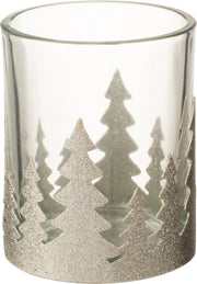 J-Line T-Lichthouder Kerstbomen Metaal Glitter Zilver Large