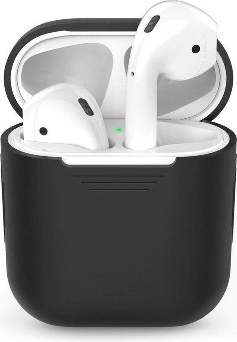 Airpods Hoesje Siliconen Case - Zwart - Airpod hoesje geschikt voor Apple AirPods 1 en Airpods 2
