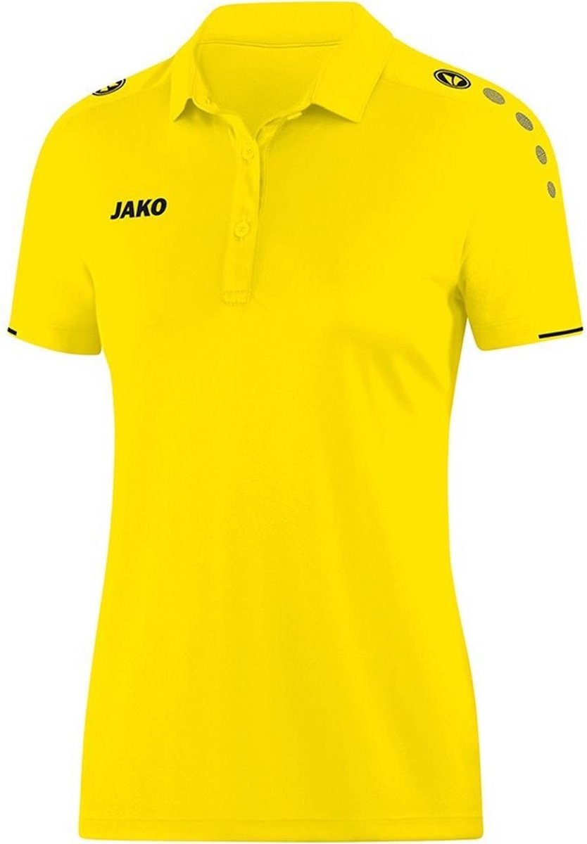 Jako Polo Classico Dames Citroen-Zwart Maat 46