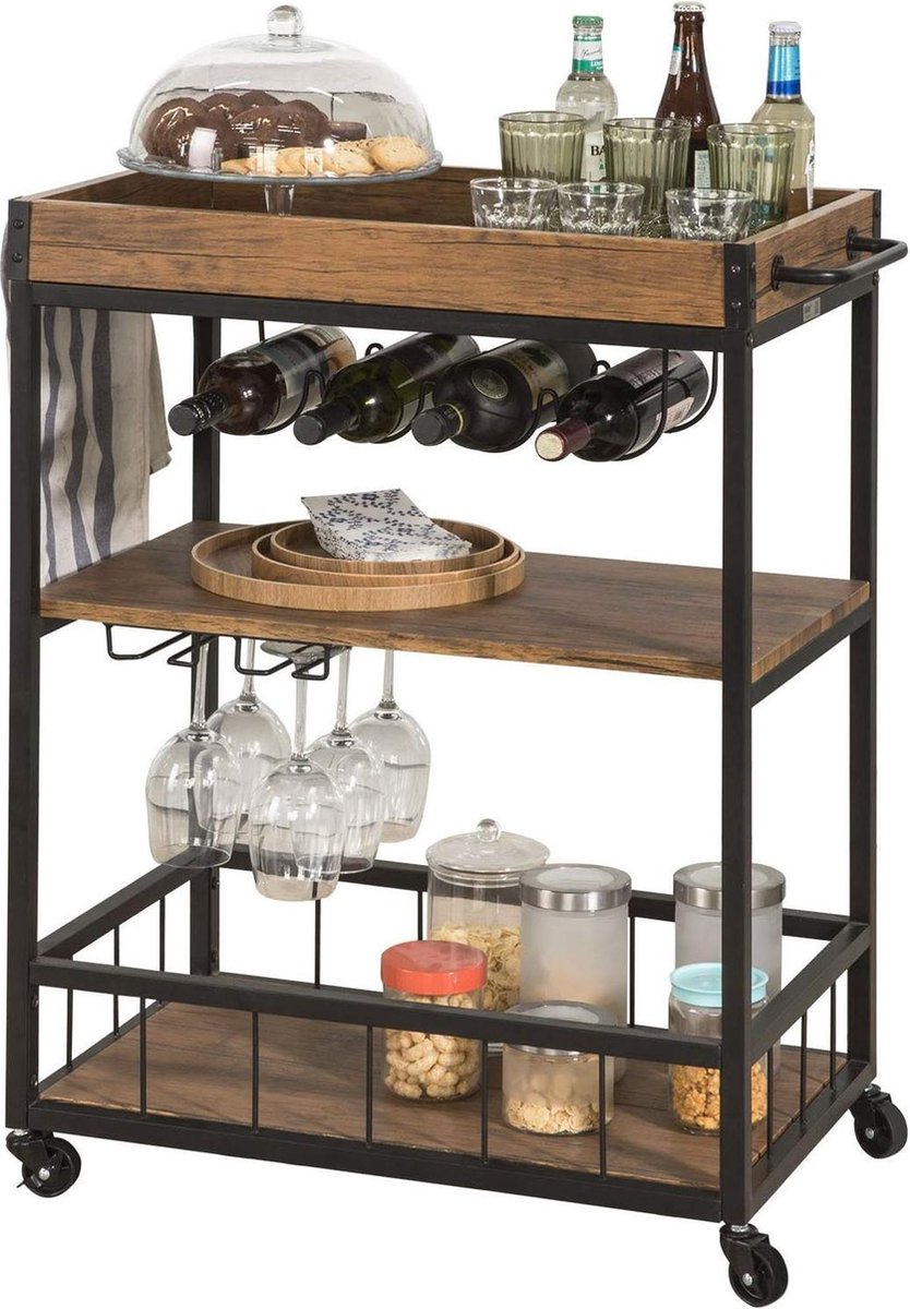 Simpletrade keukentrolley - Keuken - Trolley - Flessenhouder
