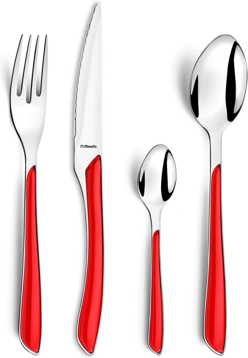 Amefa Eclat Bestekset - 24 delig - 6 persoons - Rood