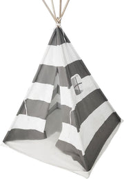 Wigwam tipi speeltent Floortje - indianen tent - linnen en katoen - wit grijs