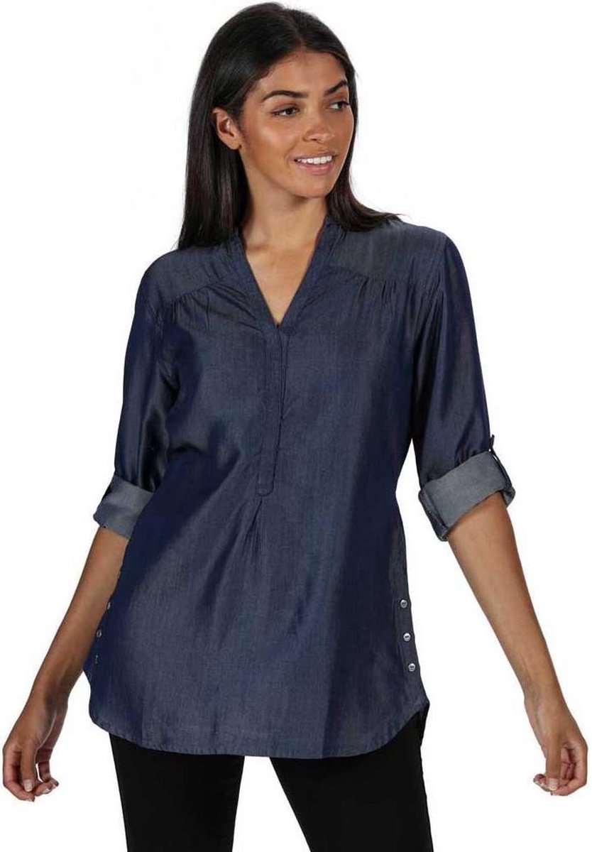 Regatta - Women's Maelie Long Length Half Button Shirt - Outdoorshirt - Vrouwen - Maat 36 - Grijs