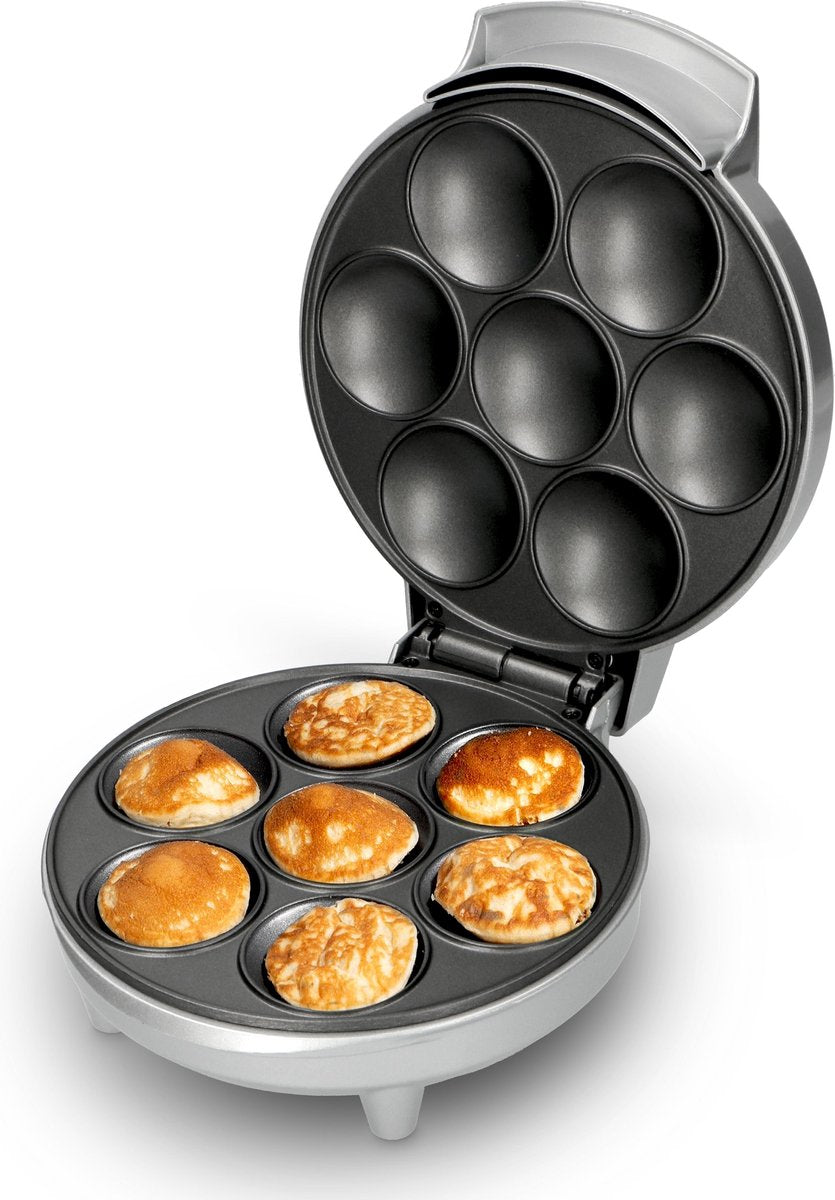 Trebs 99260 - Poffertjesmaker met indicatielamp en anti-aanbaklaag - Zilver/Metallic