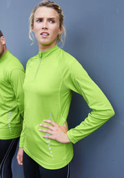 Damessportshirt - lange mouwen - lime - maat S
