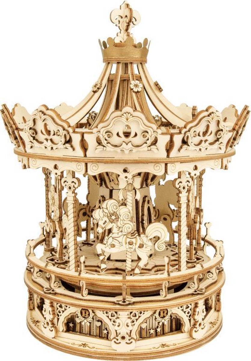 Robotime - Muziekdoos - DIY - 3D - Romantic Carousel - Houten Modelbouw