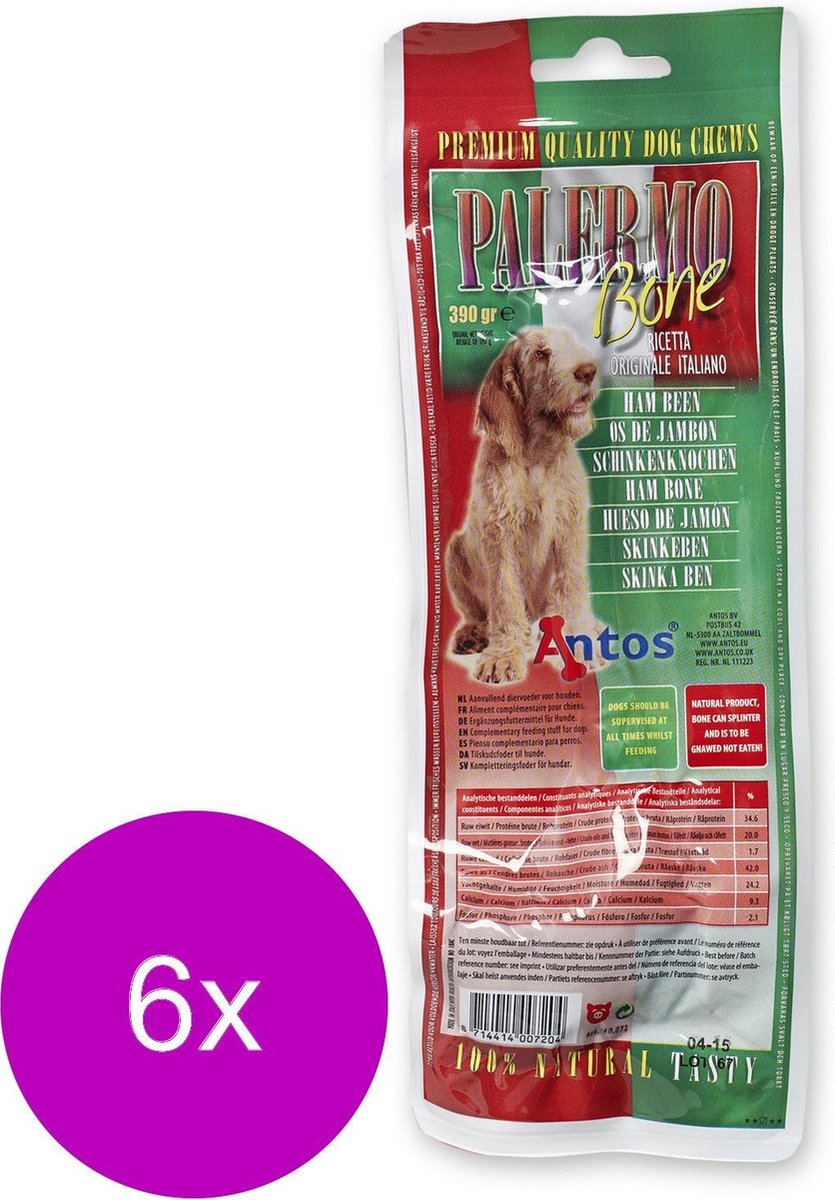 Antos Palermo Bone - Hondensnacks - 6 x Varken 390 g