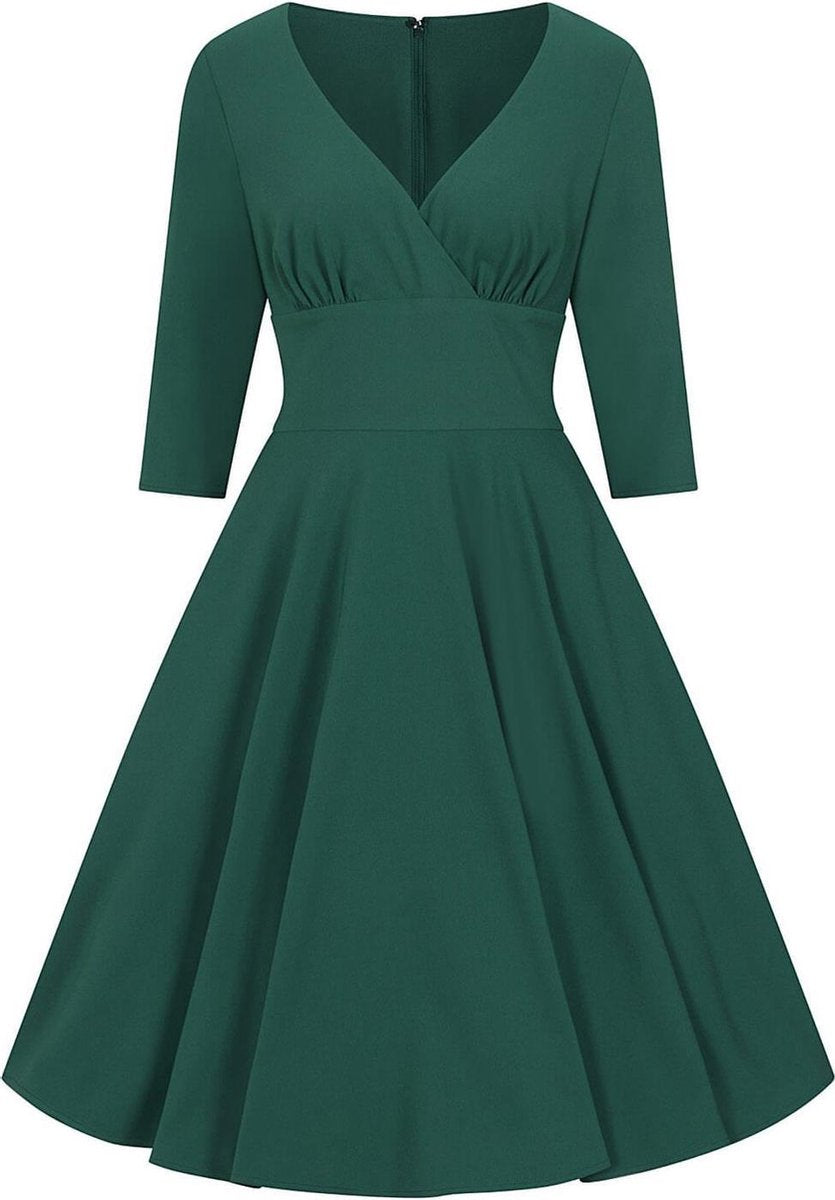Hell Bunny Patricia 50's Swing Jurk Donker Groen