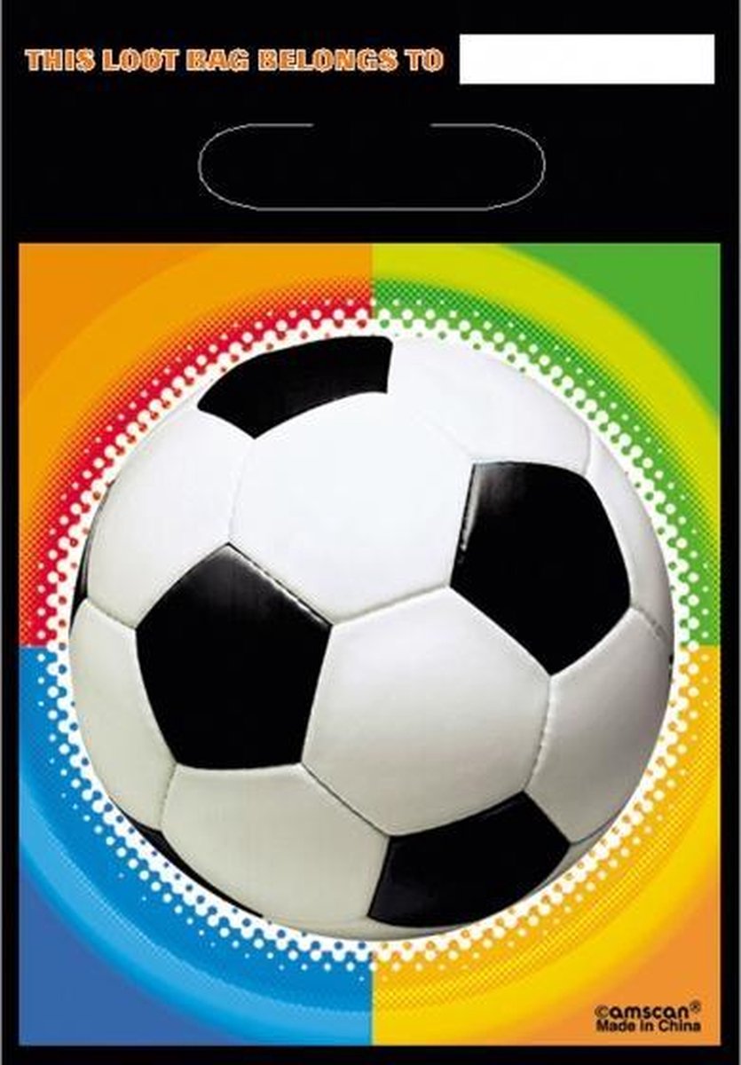 16 stuks feestzakjes voetbal 24 x 16