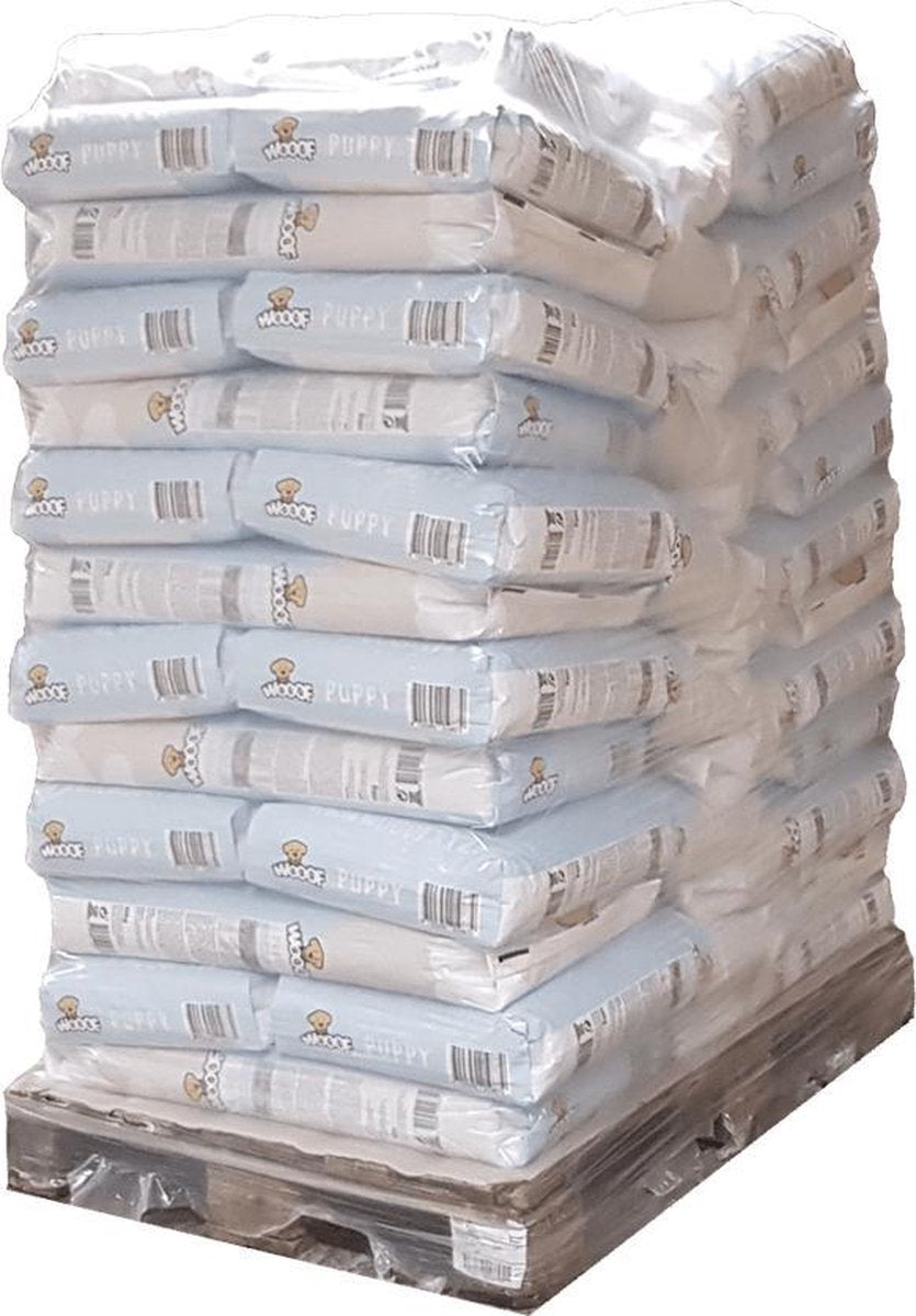 WOOOF Puppy op Pallet - Geperst puppyvoer - Geperste puppybrokken - Droogvoer - 39 x 18KG