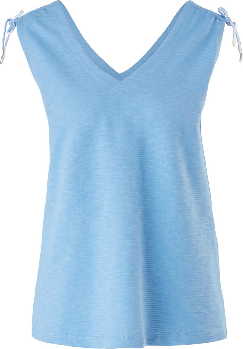 s.Oliver Top dames - Mouwloos - 100% Katoen - Lichtblauw - Maat 3XL (46)