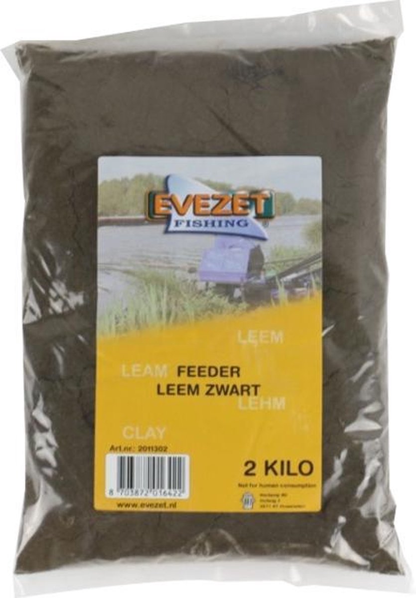 Evezet Fijne Lichte Leem Zwart Feeder - 2kg - Zwart