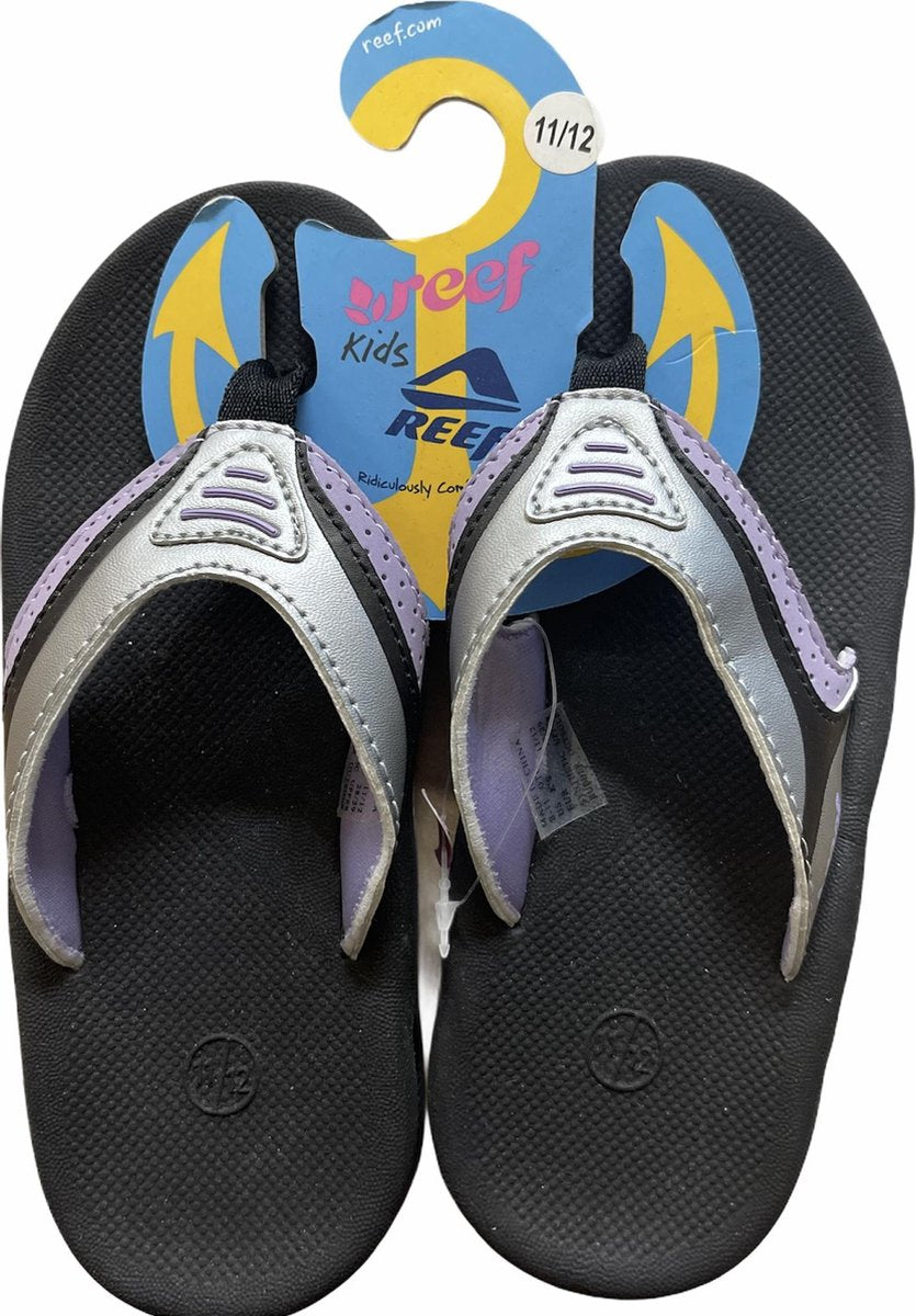 Teenslippers | Reef | Zwart | Paars | Zilver | Maat 31
