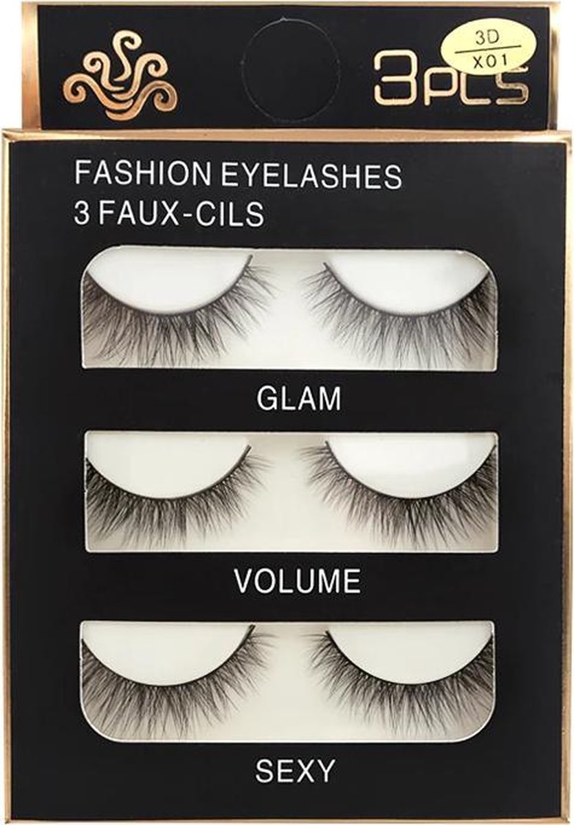 Nepwimpers set Glam - Volume - Sexy - 3 stuks