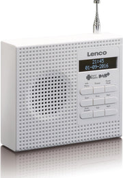 Lenco PDR-020WH - Draagbare Radio DAB+ FM radio met wekkerfunctie - Wit