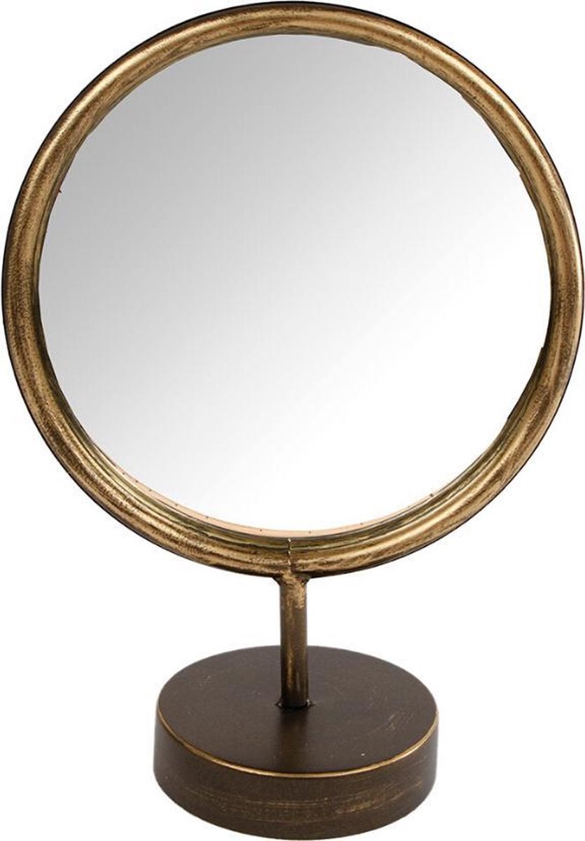Dulaire Kleine Staande Spiegel Rond Goud