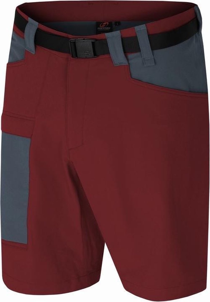 Hannah Outdoorshort Verne Heren Polyamide Bordeaux/grijs Mt Xxl