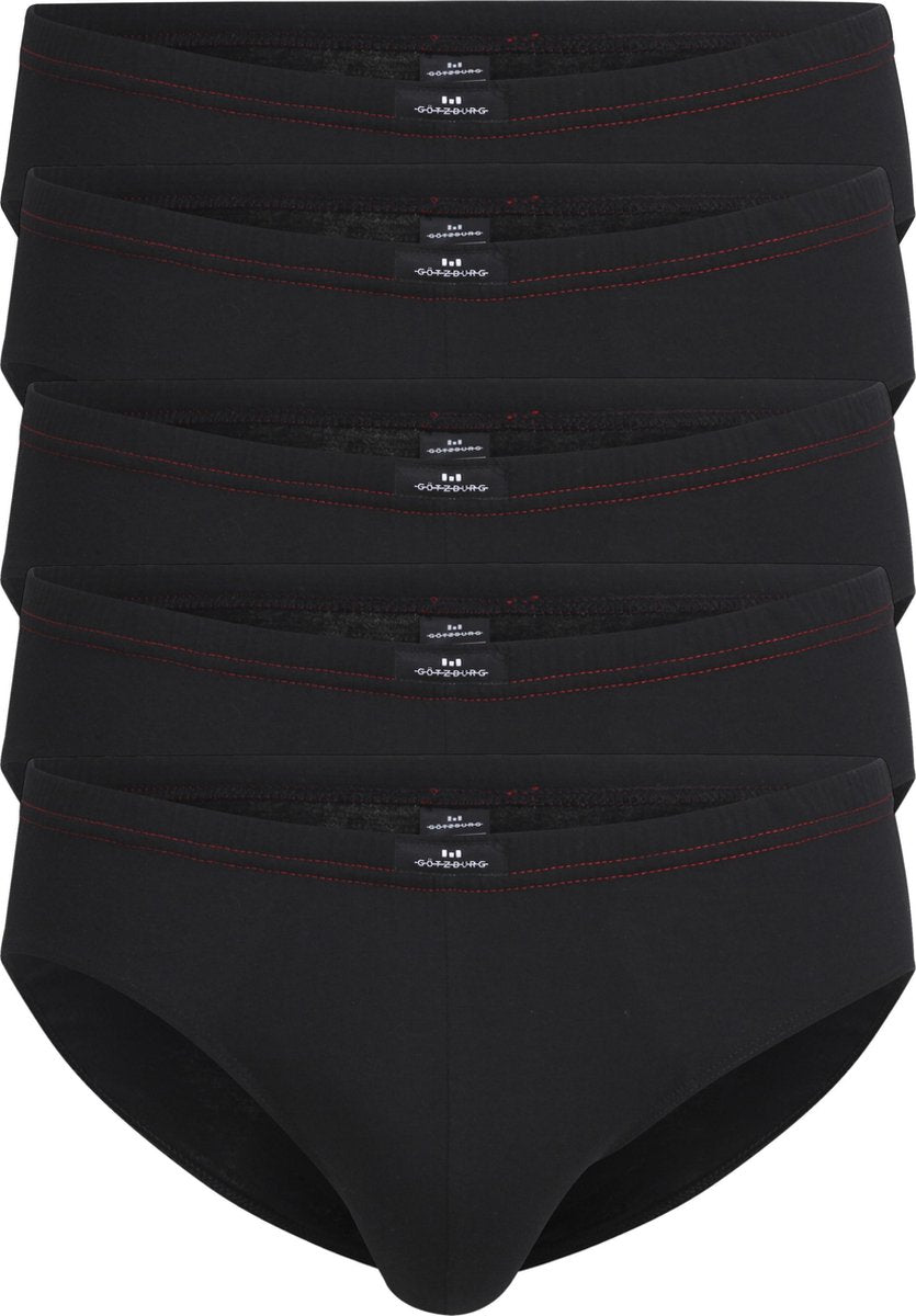 Gotzburg heren slips (5-pack) - zwart -  Maat: XL