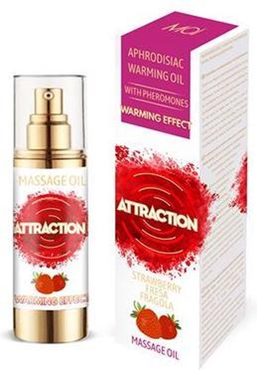Mai feromonen massageolie verwarmend aardbei 30 ml - 30ml