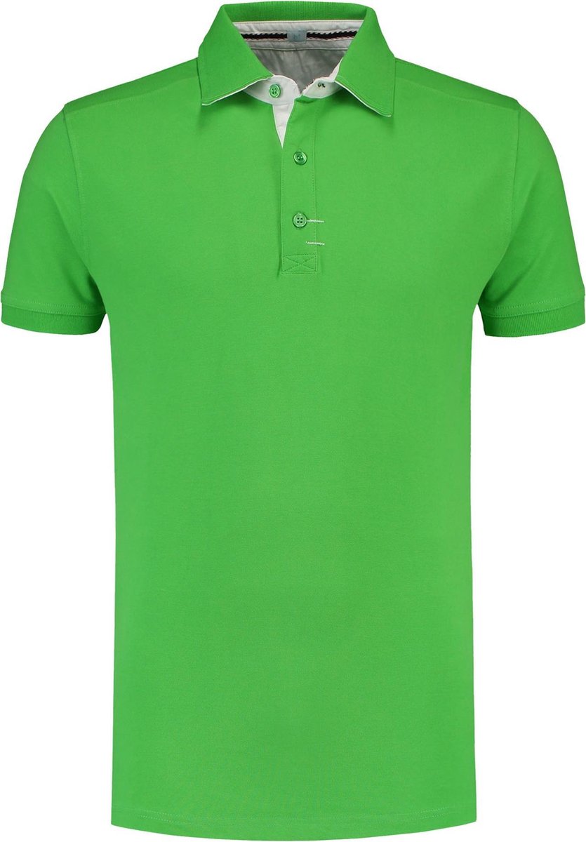 L&S Polo Contrast Cot/Elast SS for him