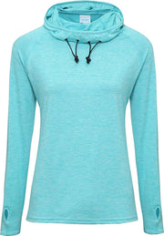 AWDis Gewoon Cool Womens/Ladies Girlie Cowl Neck Baselayer Top (Ocean Blue Melange)