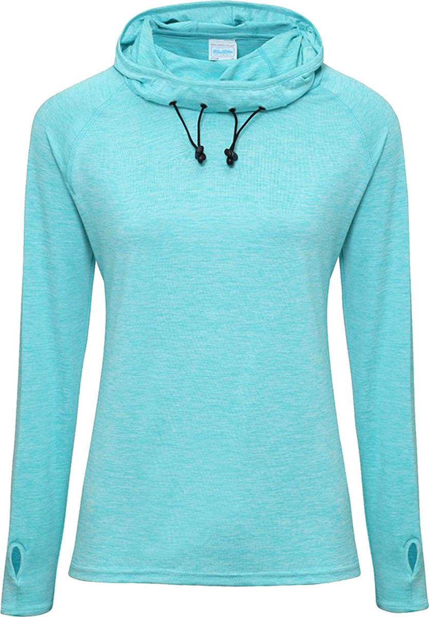 AWDis Gewoon Cool Womens/Ladies Girlie Cowl Neck Baselayer Top (Ocean Blue Melange)