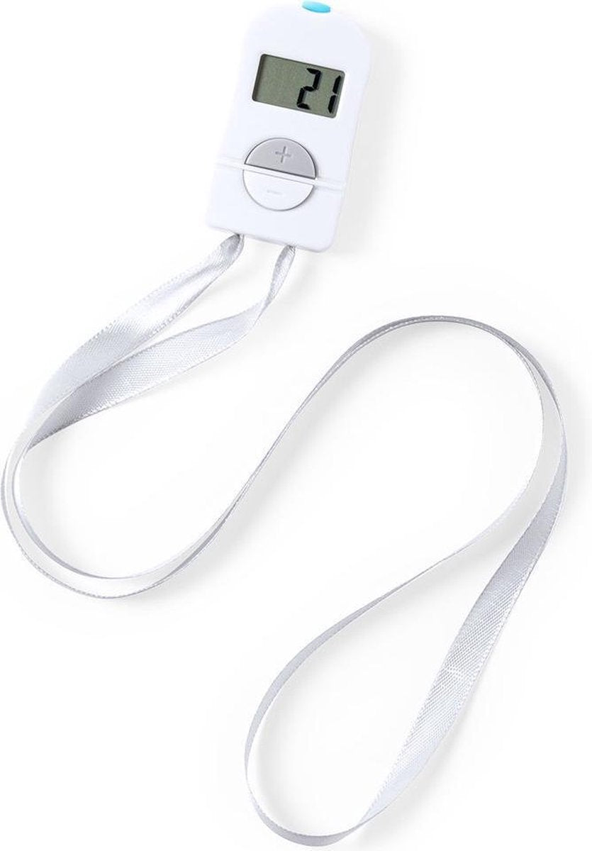2x Digitale handtellers/personentellers wit aan koord 6 cm