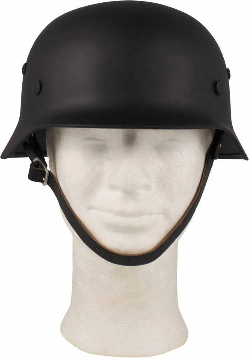 MFH Duitse helm WW II zwart met lederen binnenkant