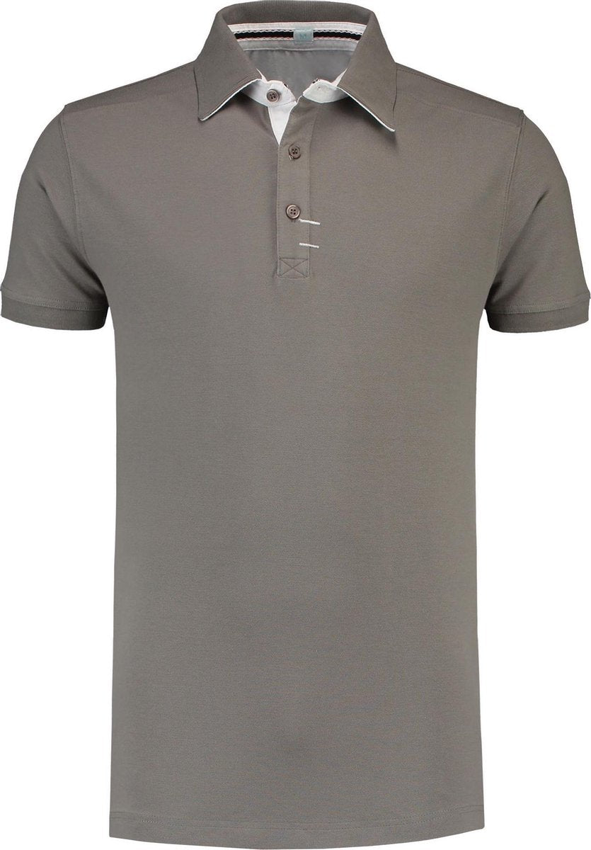 L&S Polo Contrast Cot/Elast SS for him