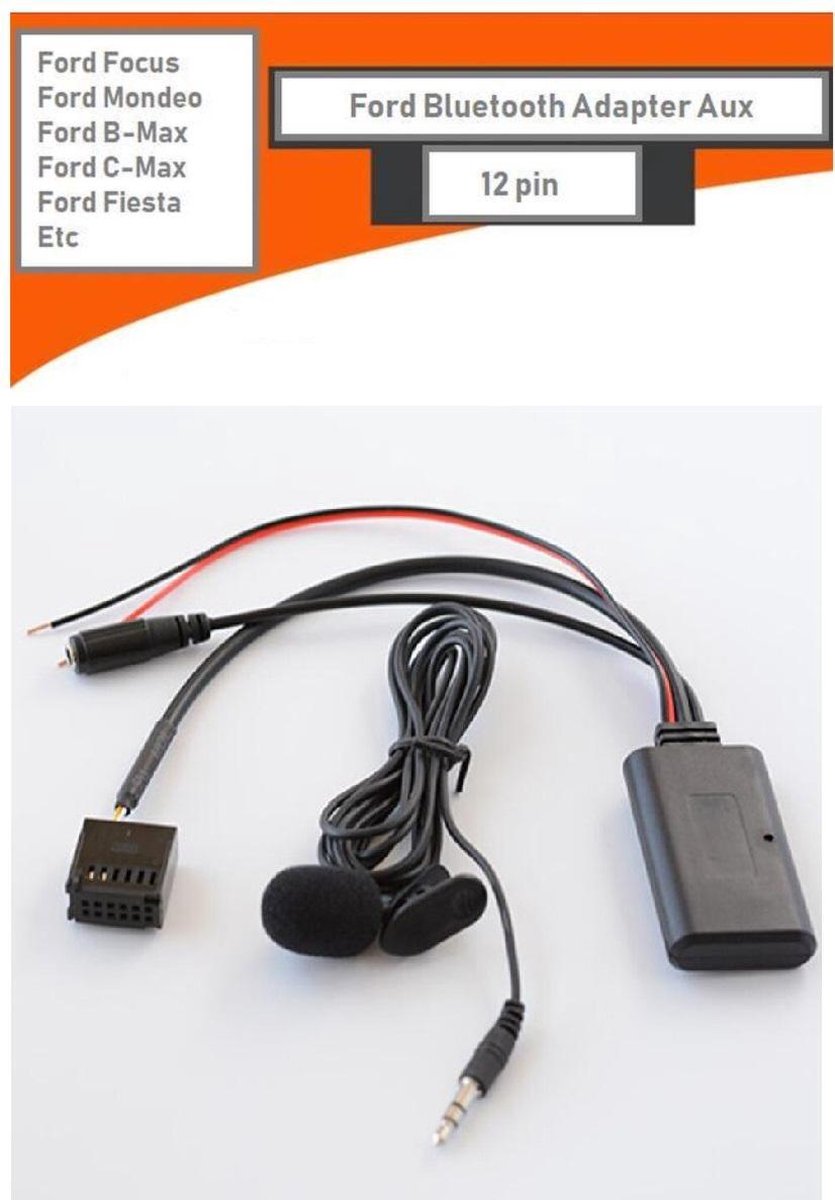 Ford Bluetooth Carkit Muziek Audio Streaming Adapter Aux Module Kabel Radio Autoradio Cd 6000 Cd6000 Cd6006 Focus Fiesta C Max S Max Mondeo Galaxy Transit Accessoires