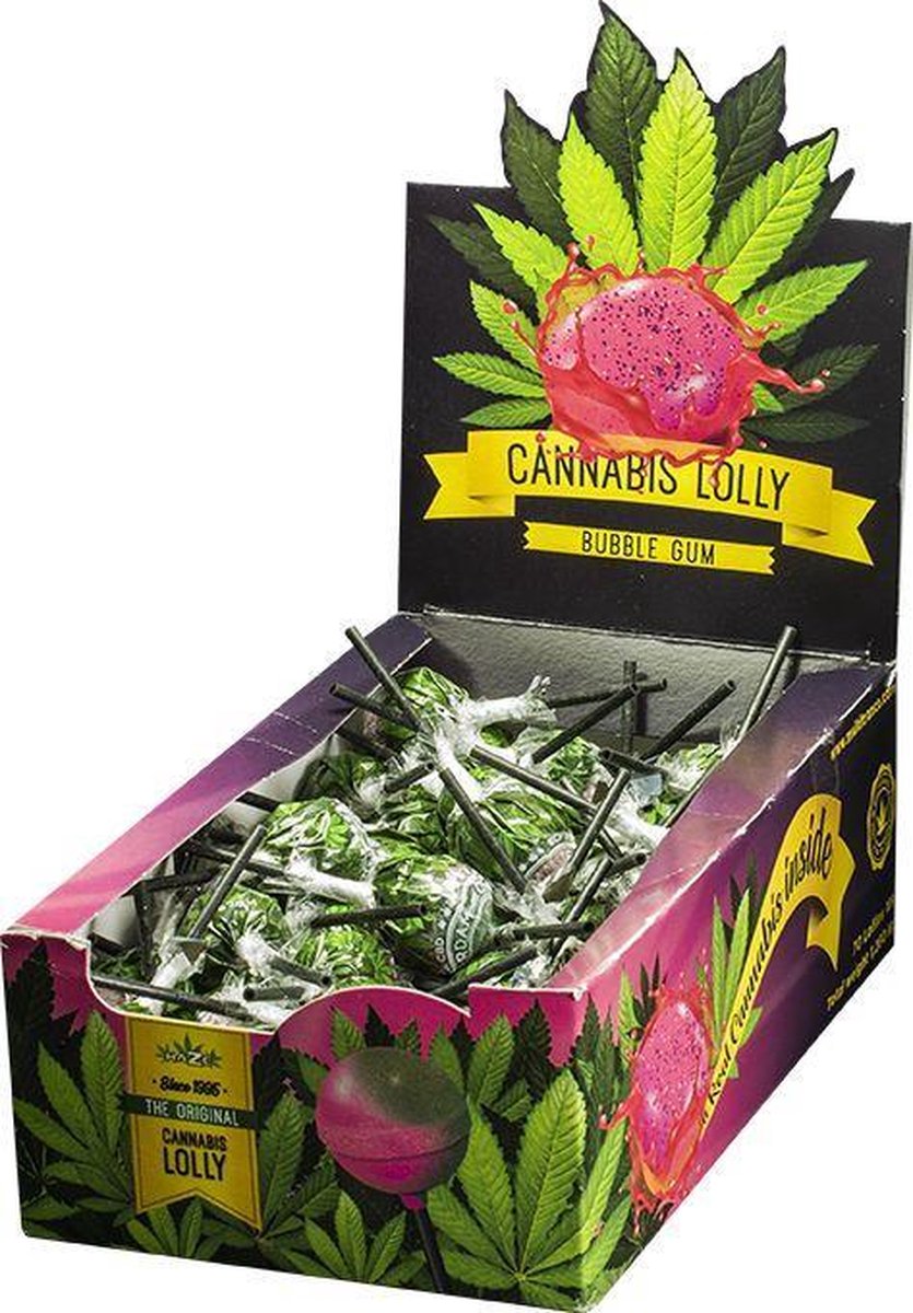 Cannabis Lollies Bubblegum - Display - 70 pieces