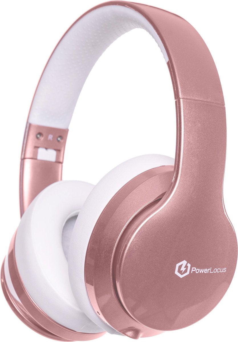 PowerLocus P6 Draadloze Over-Ear Koptelefoon Inklapbaar - Bluetooth Hoofdtelefoon - Met microfoon - Rose Gold