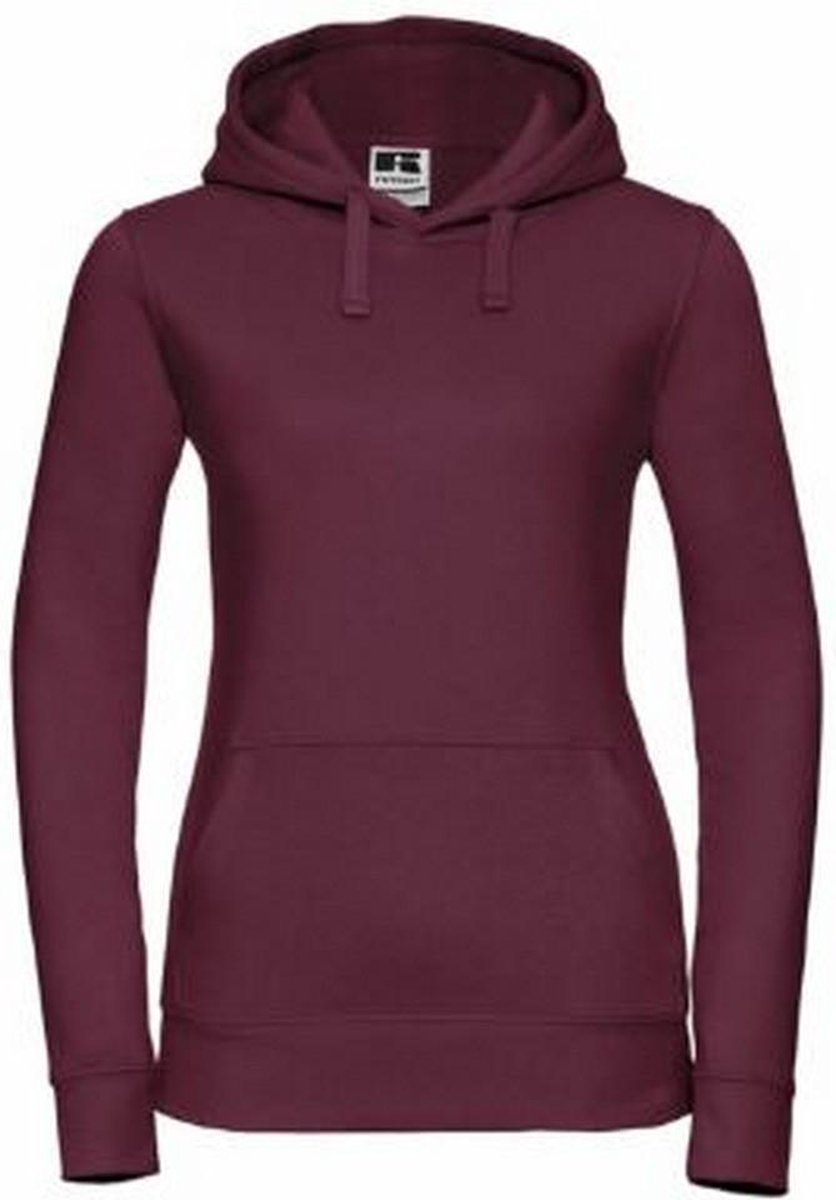 Russell Dames Premium Authentieke Hoodie (3-Lagen Stof) (Bourgondië)