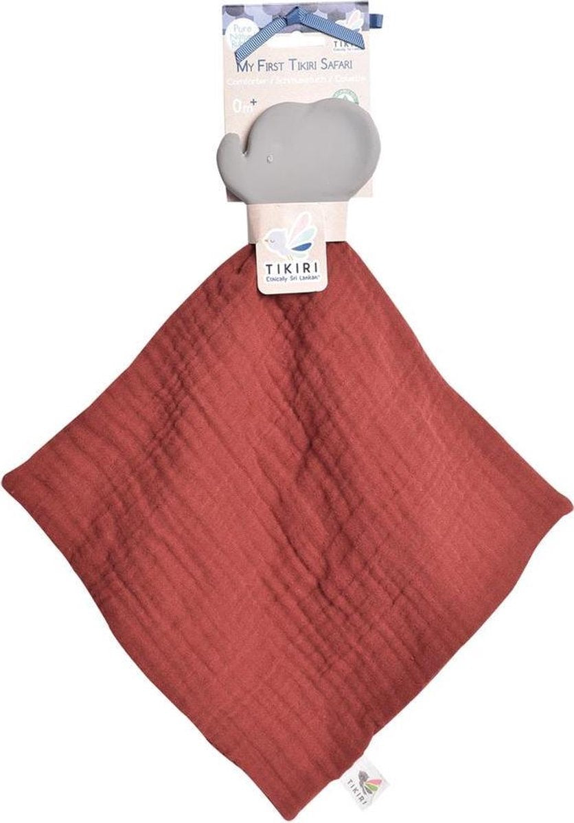 Tikiri Knuffeldoekje Olifant Junior 25 X 23 Cm Rubber Rood