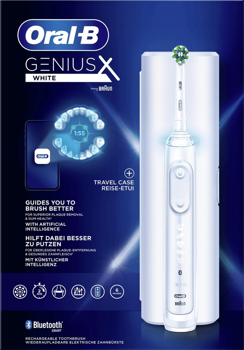 Oral-B Genius X Witte Elektrische Tandenborstel Ontworpen Door Braun