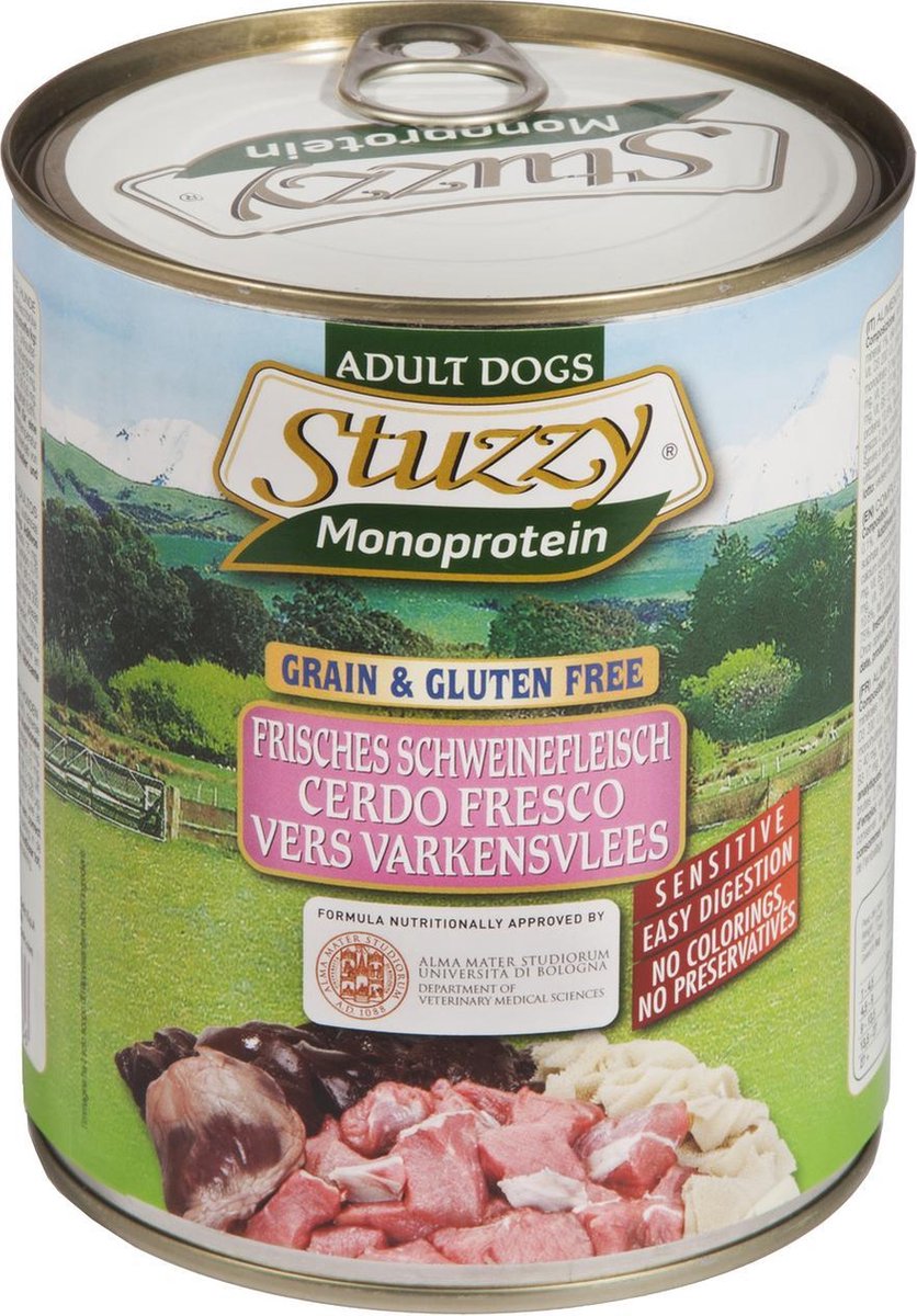 Stuzzy Monoproteïn Varken - Hond - Natvoer - Volledig voer - 6 x 800 gr