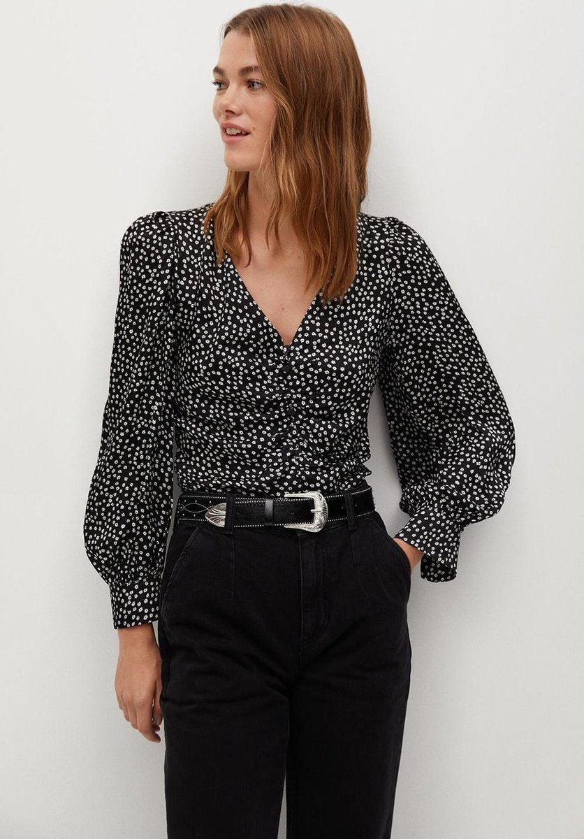 Bedrukte Blouse Met Gedrapeerd Detail 87070540 99