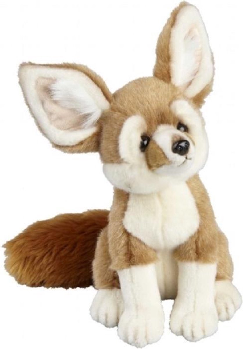 Pluche fennek/woestijn vos knuffel 28 cm speelgoed - Woestijndieren knuffels/knuffeldieren/knuffels voor kinderen
