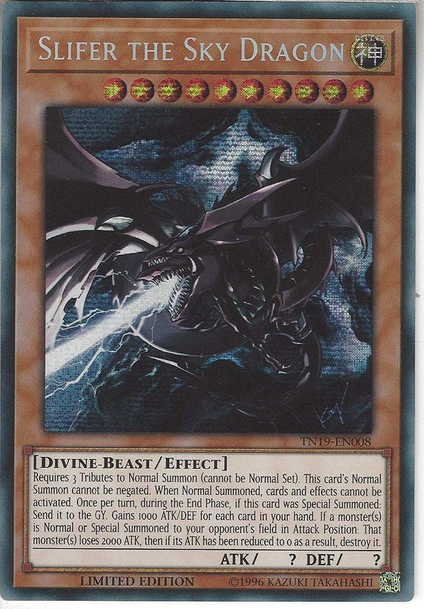 Slifer the Sky Dragon Yu-Gi-Oh - TN19 – Yu Gi Oh cards – Yu Gi Oh kaarten – Ultra rare versie – In kaarthouder!