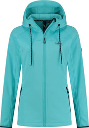 Kjelvik dames softshell jas Hilary - Aqua - Maat 50 - Winddicht en waterafstotend - Ademend materiaal