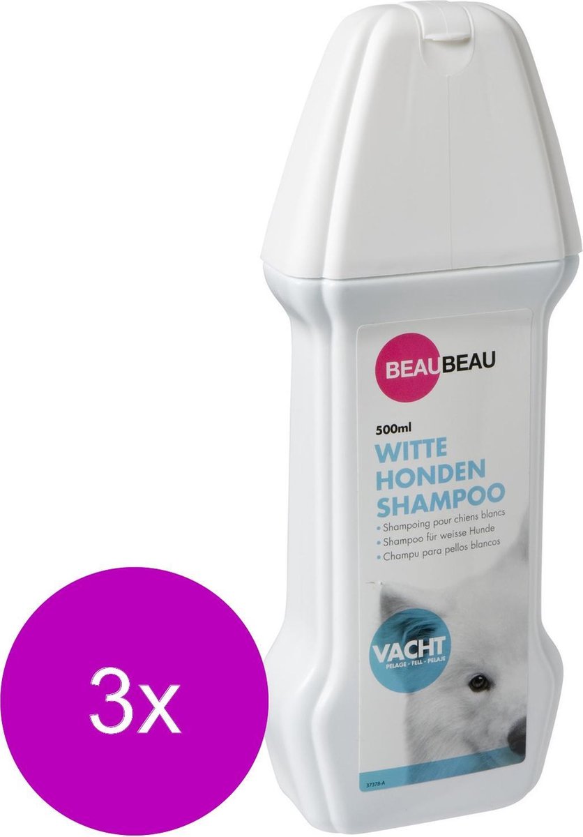 Beaubeau Shampoo Voor Witte Honden - Hondenvachtverzorging - 3 x 500 ml