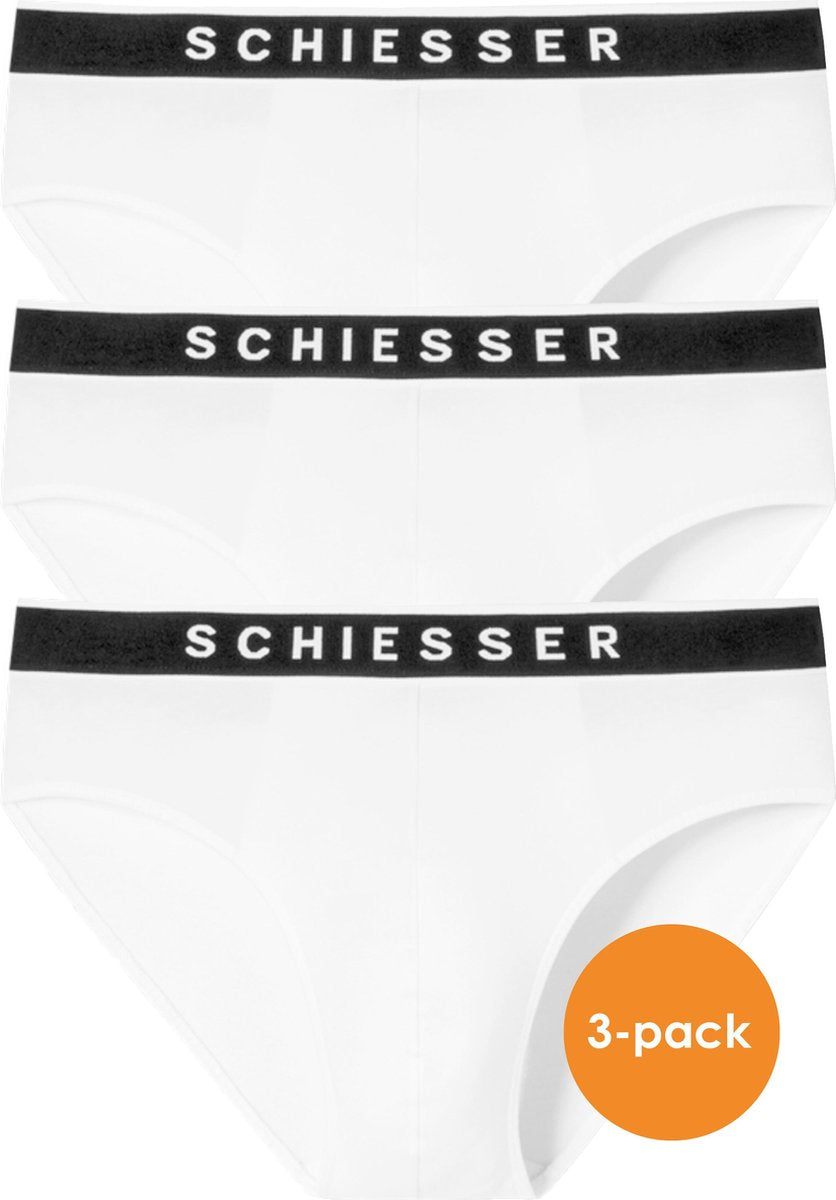 SCHIESSER 95/5 rio slips (3-pack) - wit -  Maat: L