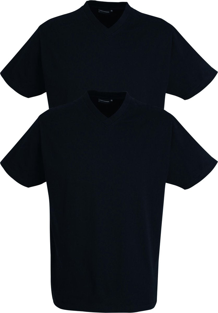 Gotzburg heren T-shirts regular fit V-hals (2-pack) - zwart -  Maat: XXL