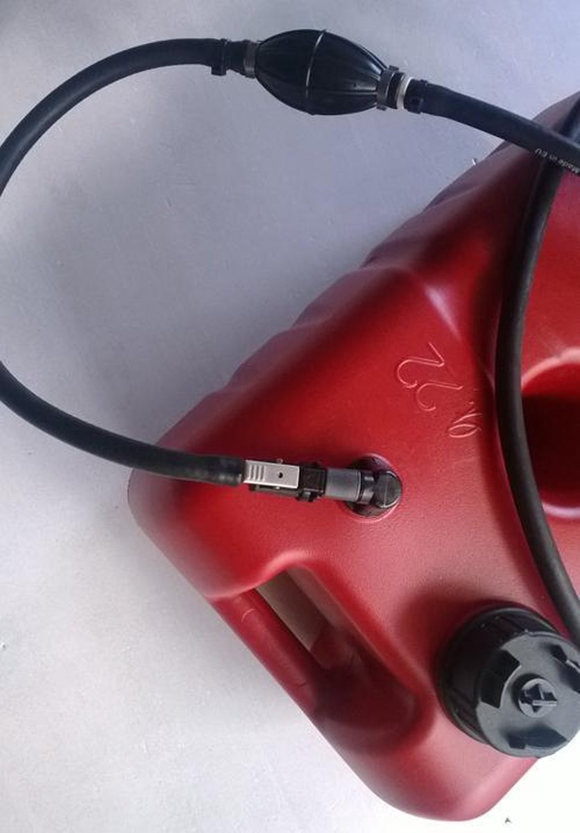 22 Liter Buitenboordmotor tank + indicator geschikt voor Yamaha + 2 jaar garantie | 22 liter externe tank met brandstofslang en connector voor naar de buitenboordmotor en naar brandstoftank | Buitenboordmotortank | Benzinetank Yamaha buitenboordmotor