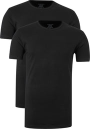 Claesen's Basics T-shirts (2-pack) - heren T-shirts O-hals - zwart -  Maat: M