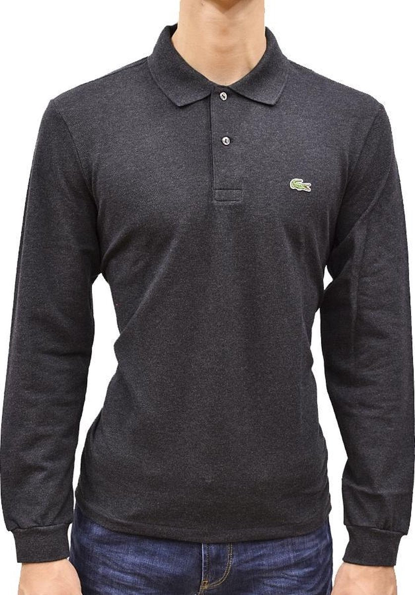 Lacoste Heren Polo T-shirt Lon Donkergrijs